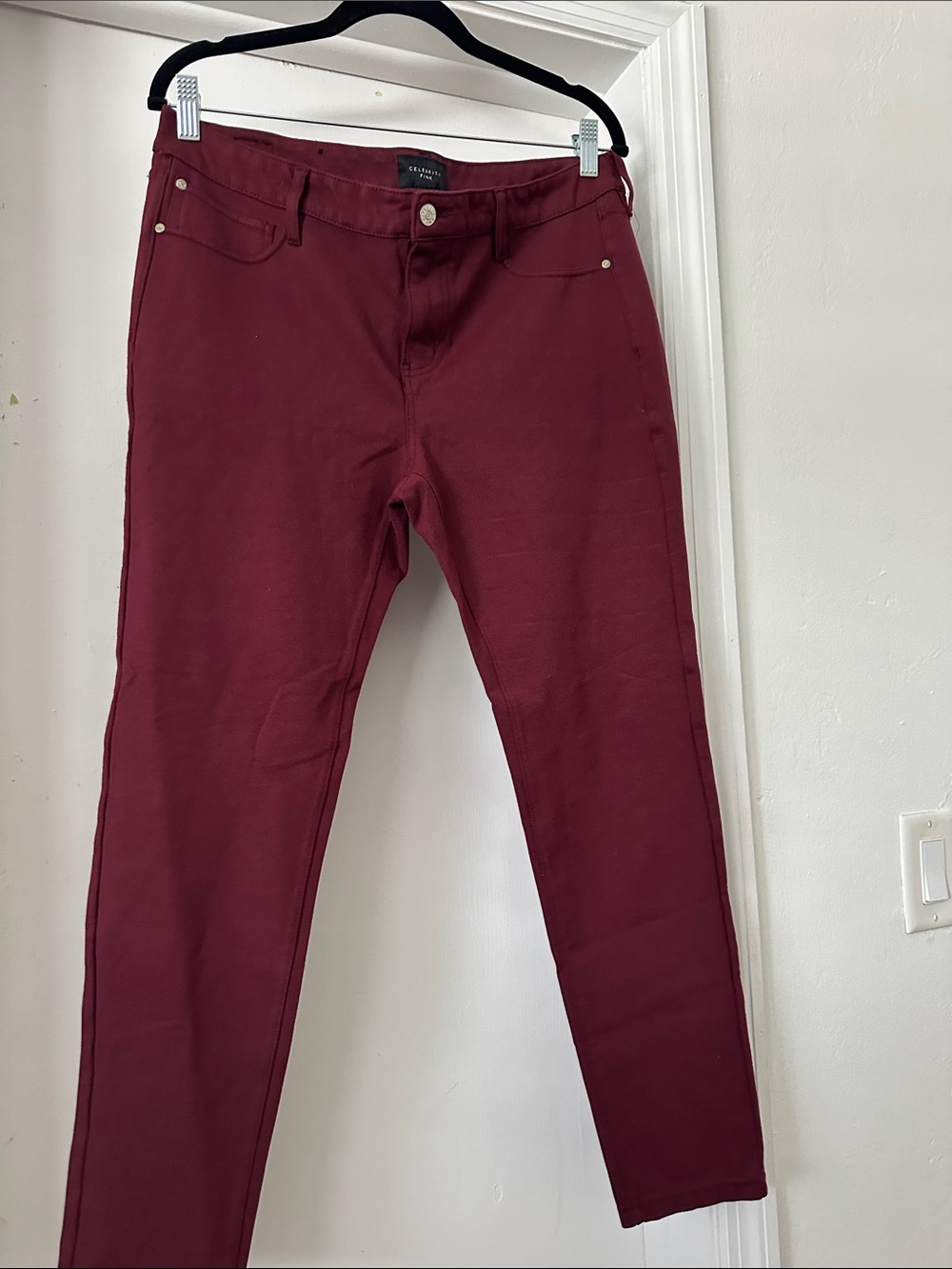 Celebrity Pink Maroon Skinny Jeans
